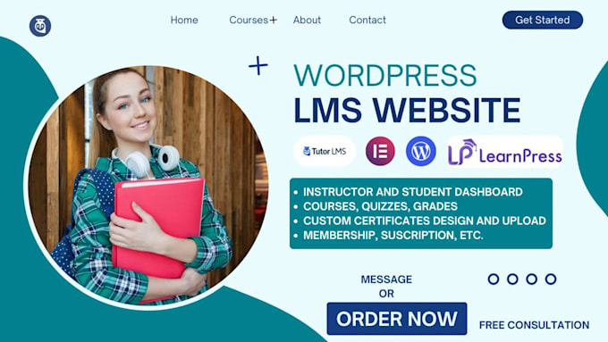 build wordpress lms website with tutor lms, learndash