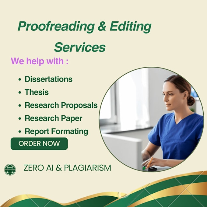 professionally proofread and edit dissertation, thesis, research papers