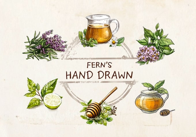create unique watercolor hand drawn vintage icon, logo or illustration