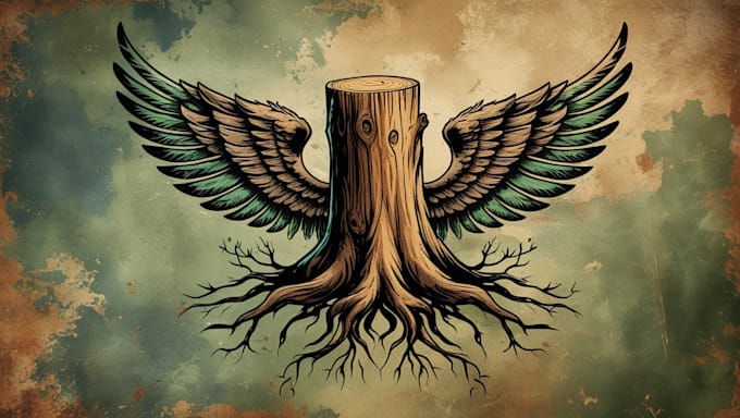 do unique lumberjack with wings logo with unlimited revision