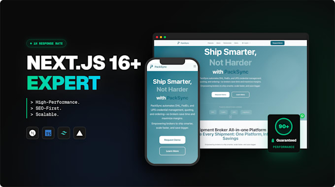 build nextjs web app, fast, SEO friendly, responsive design