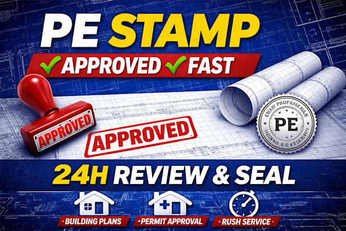 be licensed architect, structural engineer, pe stamp in USA