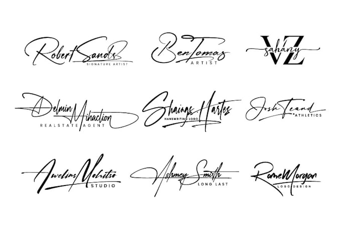 do handwriting scripted signature cursive autograph logo
