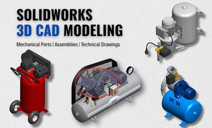 do 3d cad design, product design in solidworks and autodesk inventor