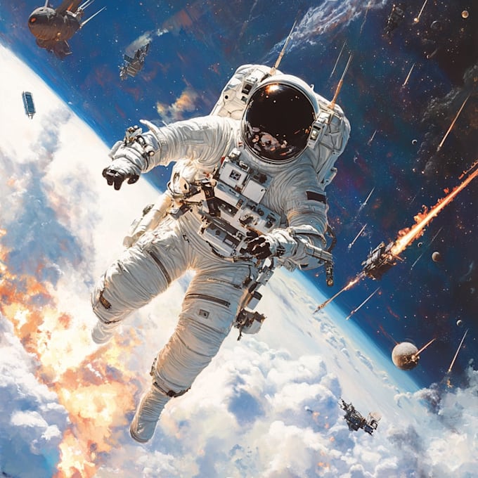 create high quality space art and futuristic space scenes
