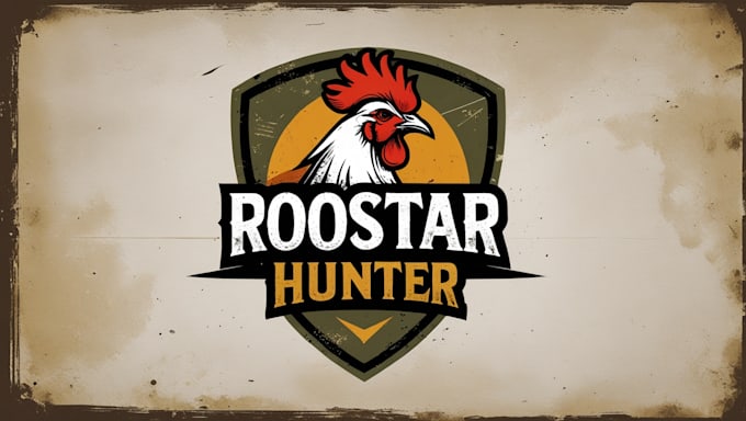 make outstanding rooster hunter logo with express delivery