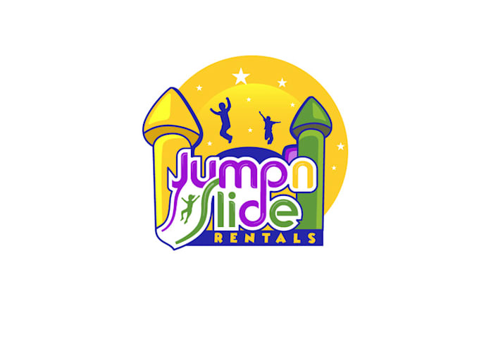 design inflatable bounce house rental company logo