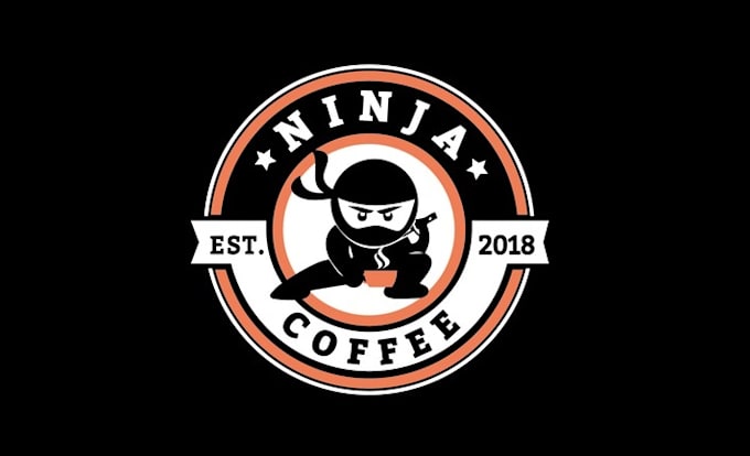 design awesome mobile coffee car ninja logo