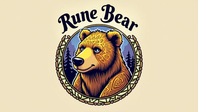 make eye catching rune bear mascot logo within new concepts