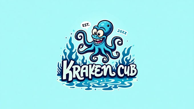 design an awesome kraken cub mascot logo with express delivery