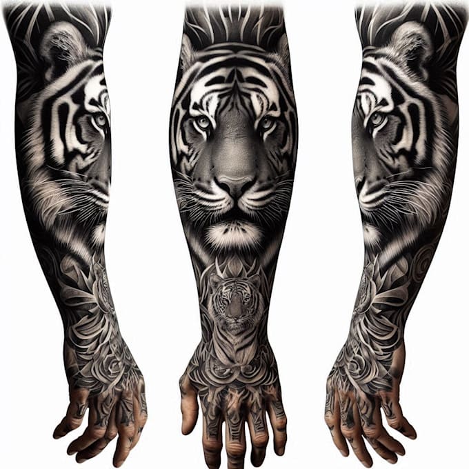 Create realistic custom tattoo design, tattoo sleeve by Butirilla | Fiverr