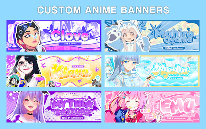 Design anime style banner for your social media by Just_npc | Fiverr