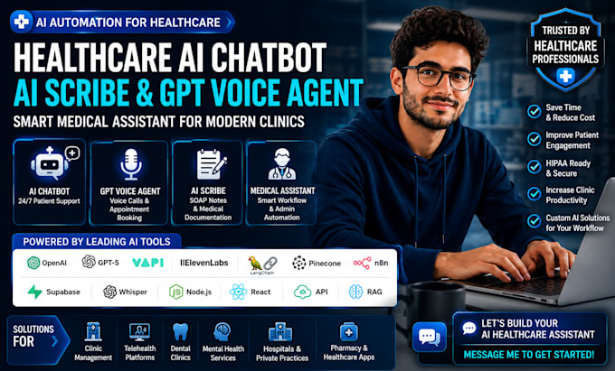 build healthcare ai chatbot, ai scribe, gpt voice agent, medical assistant, vapi