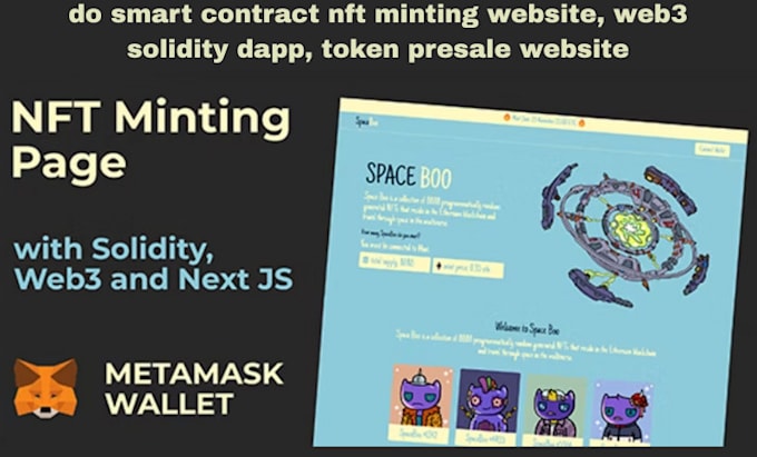 do smart contract nft minting website, web3 solidity dapp, token presale website