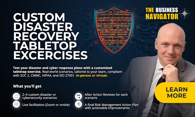 facilitate a custom disaster recovery tabletop exercise for your business