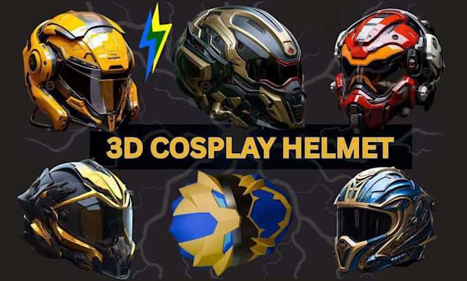 create 3d mask, 3d helmet, 3d face, 3d head ,3d armor for printing