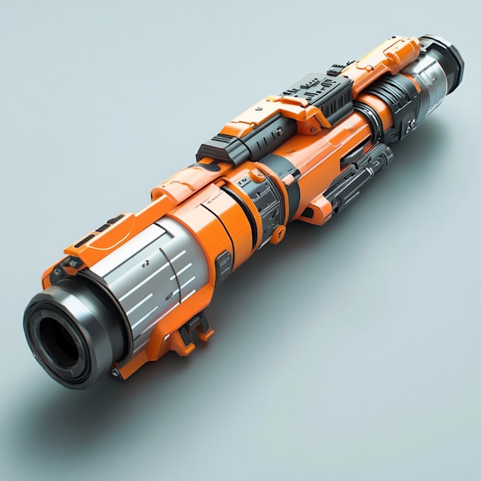 do a 3d weapon illustration for gaming