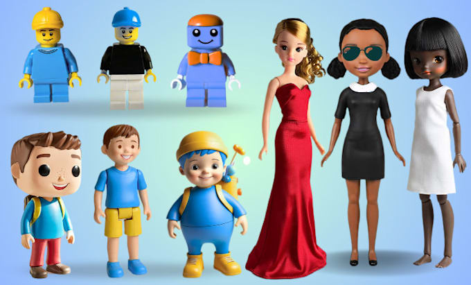 3d printable toy, articulated model, lego 3d toy model, action figure on zbrush
