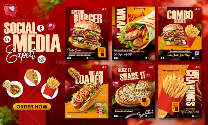 design food menu instagram posts for your brand