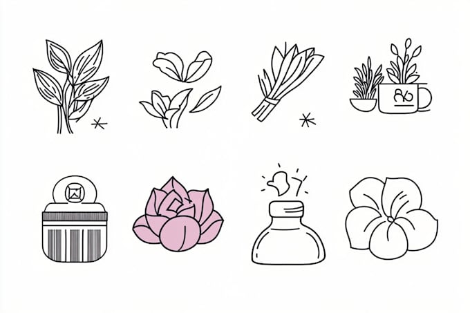 draw line art vector icons illustration doodles