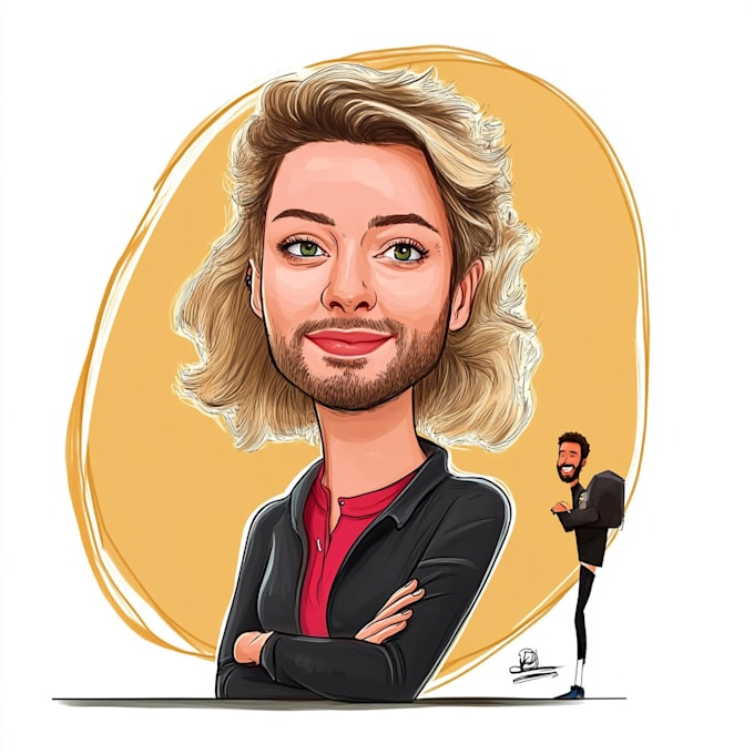 draw cartoon caricature, portrait, avatar, or logo