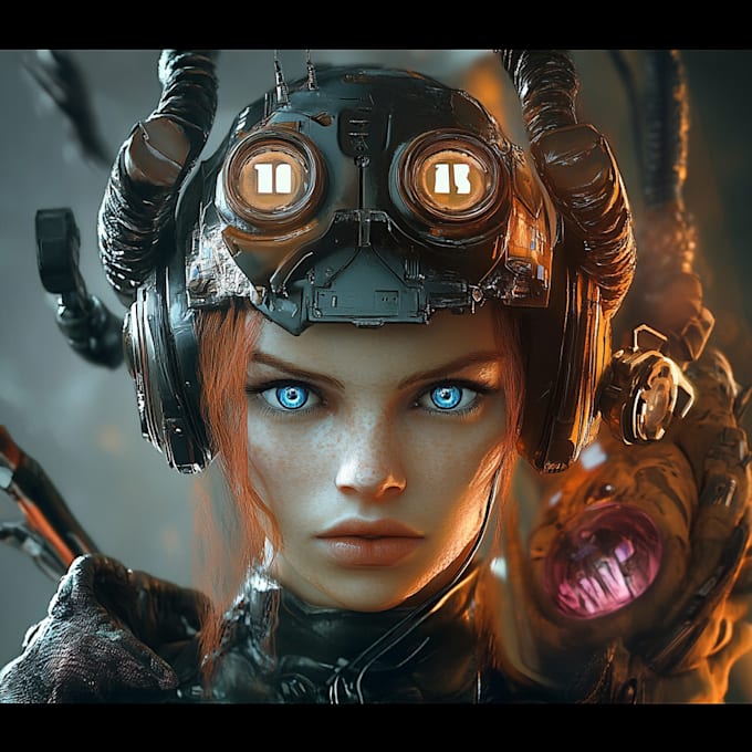 create fantasy, sci fi, character with hyperrealistic style