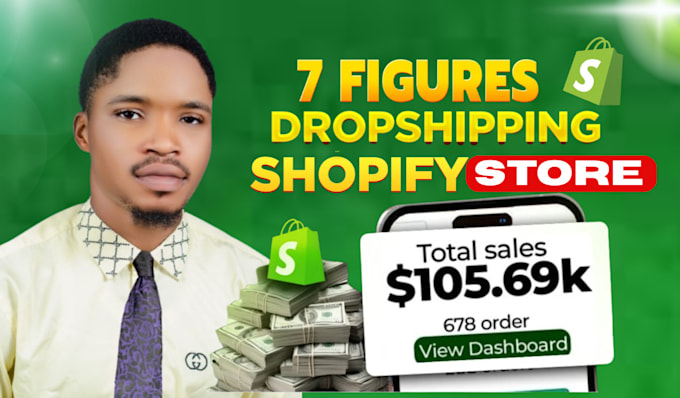 create shopify one product 7 figures dropshipping store build eccomerce website