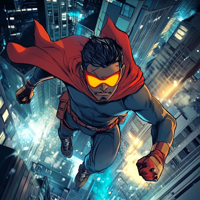 draw superhero  comic style custom illustration art