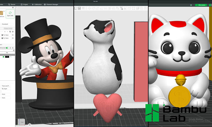 create and paint your 3d model stl file on bambu lab  for 3d printing