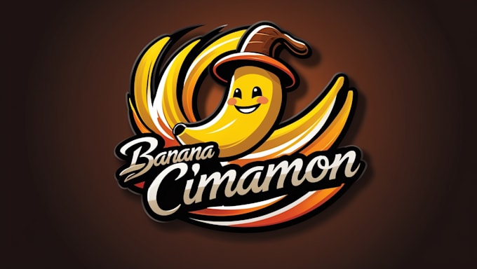 create modern banana cinnamon logo free source file