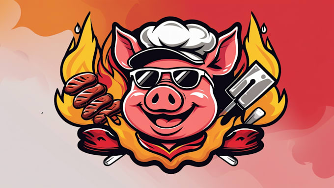 create awesome BBQ pig logo with unlimited revisions