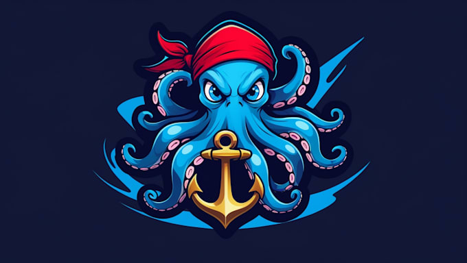do creative pirate octopus logo for your business