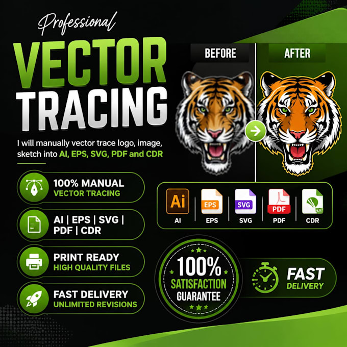 manually vector trace logo, image, sketch into al, eps,cdr