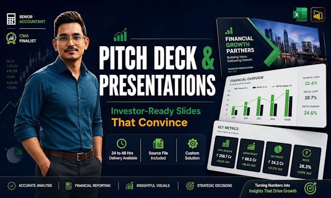 design an investor pitch deck and financial presentation that raises money