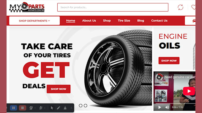 build automotive part website car tire auto electronics oil fluids shopify store