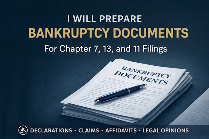 prepare bankruptcy documents for chapter 7, 13, or 11 cases