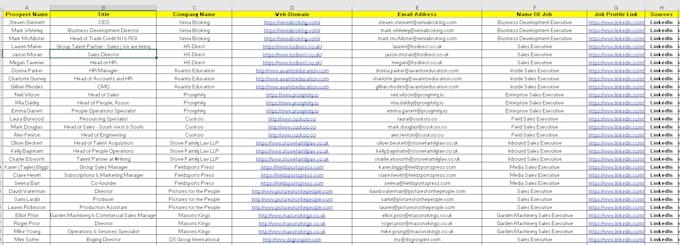 expert lead generation, candidate sourcing, list building et
