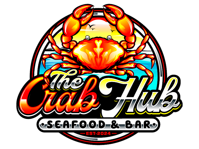 design outstanding restaurant, seafood, crab logo