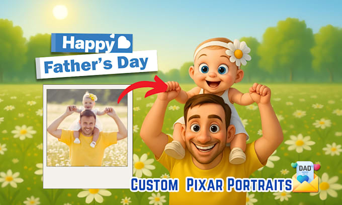 create unique cartoon portrait gift for fathers day