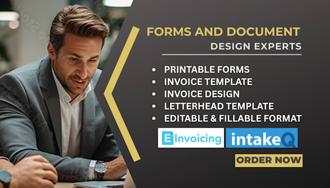 Design logo business card create fillable pdf form intake form ...