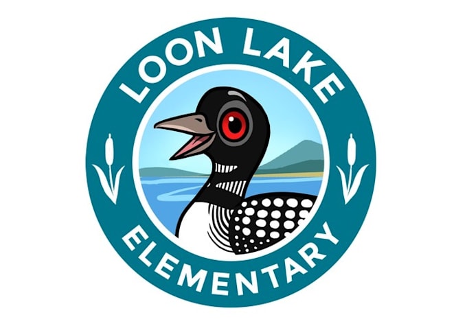 design cute loon lake elementary logo