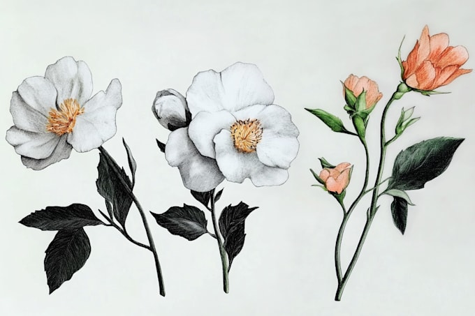 draw botanical illustration art for you
