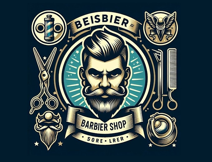 design high quality barber shop salon logo design with fastest delivery