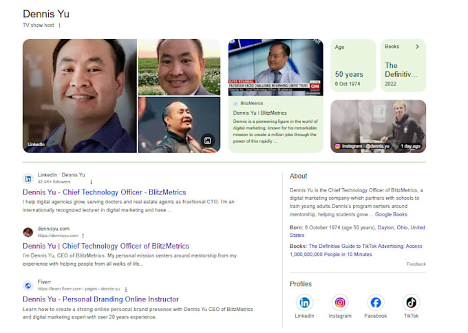 Create google panel for linkedin page, company, business name, brand ...