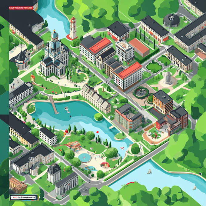 draw a unique vector or isometric map