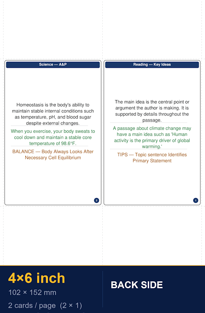 custom printable flashcards PDF HTML anki