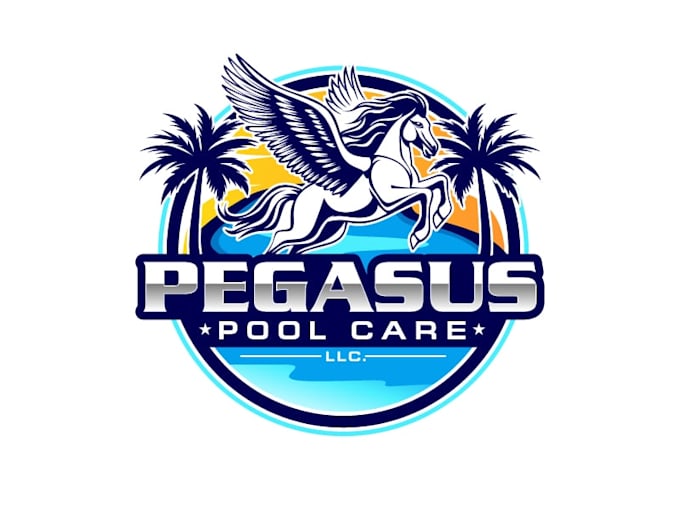 creative pool cleaning logo design