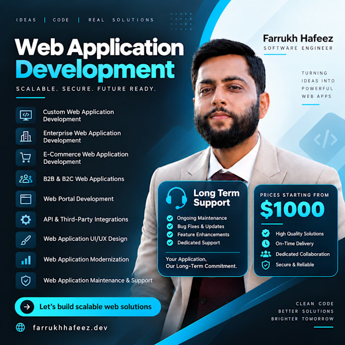 develop a custom saas web app and full stack web application