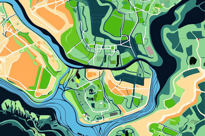 design rv park, campground map, parking plan, vector map