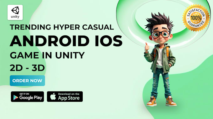 develop complete hyper casual games in unity for android and ios